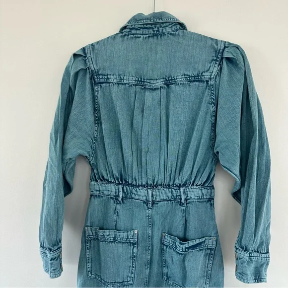 Free People Mad Love Midi Size Small Long Sleeve Denim Dress - Picture 8 of 13